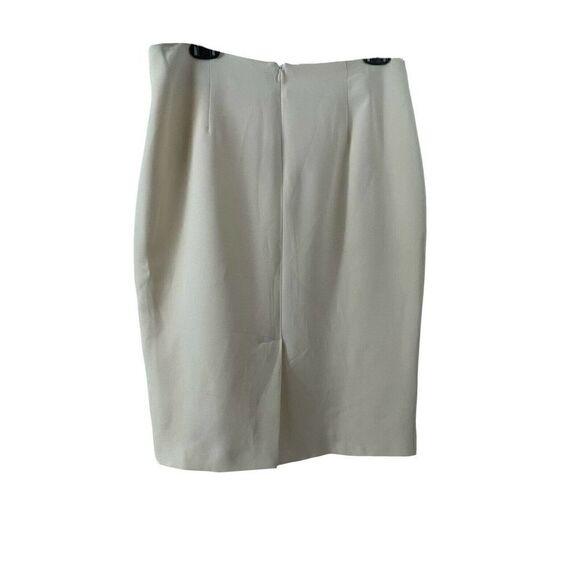 Gramercy Atelier Mari Pucci Skirt Cream Silky Pencil Knee Length Womens Size 10 - Picture 2 of 4